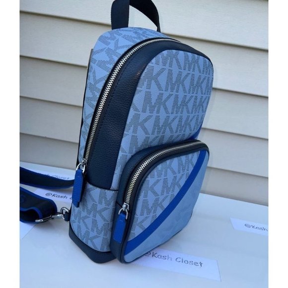 Michael Kors MK Cooper Logo Sling Backpack - Chambray - Picture 4 of 12